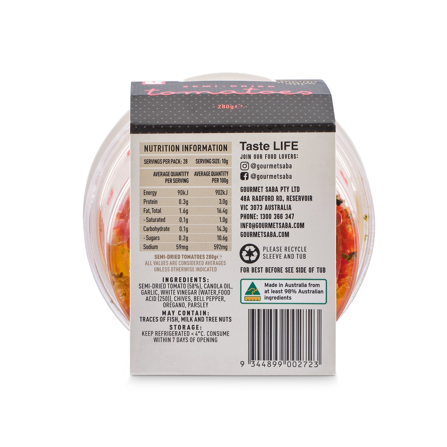 Semi Dried Tomatoes 375g