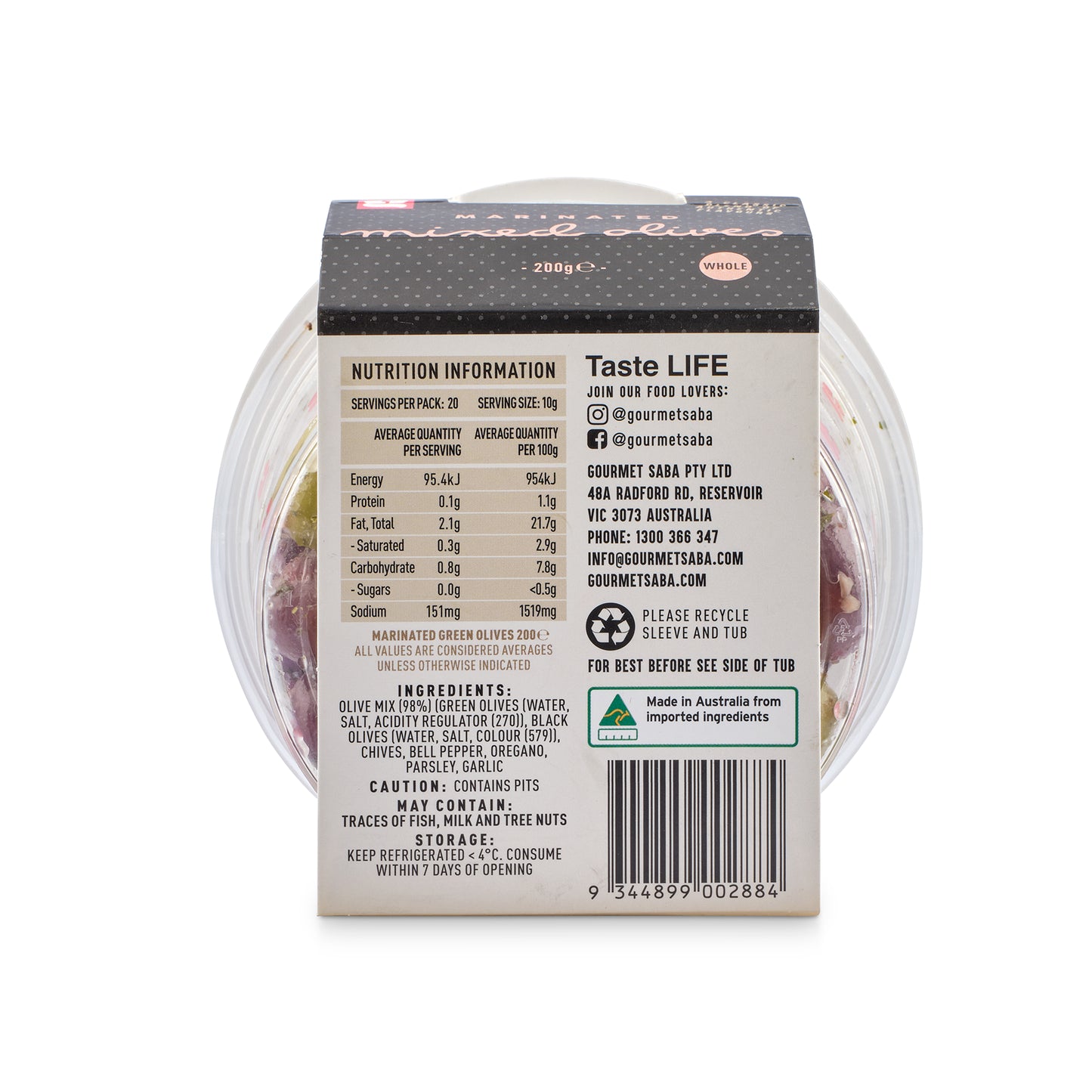 Mixed Marinated Olives 200g