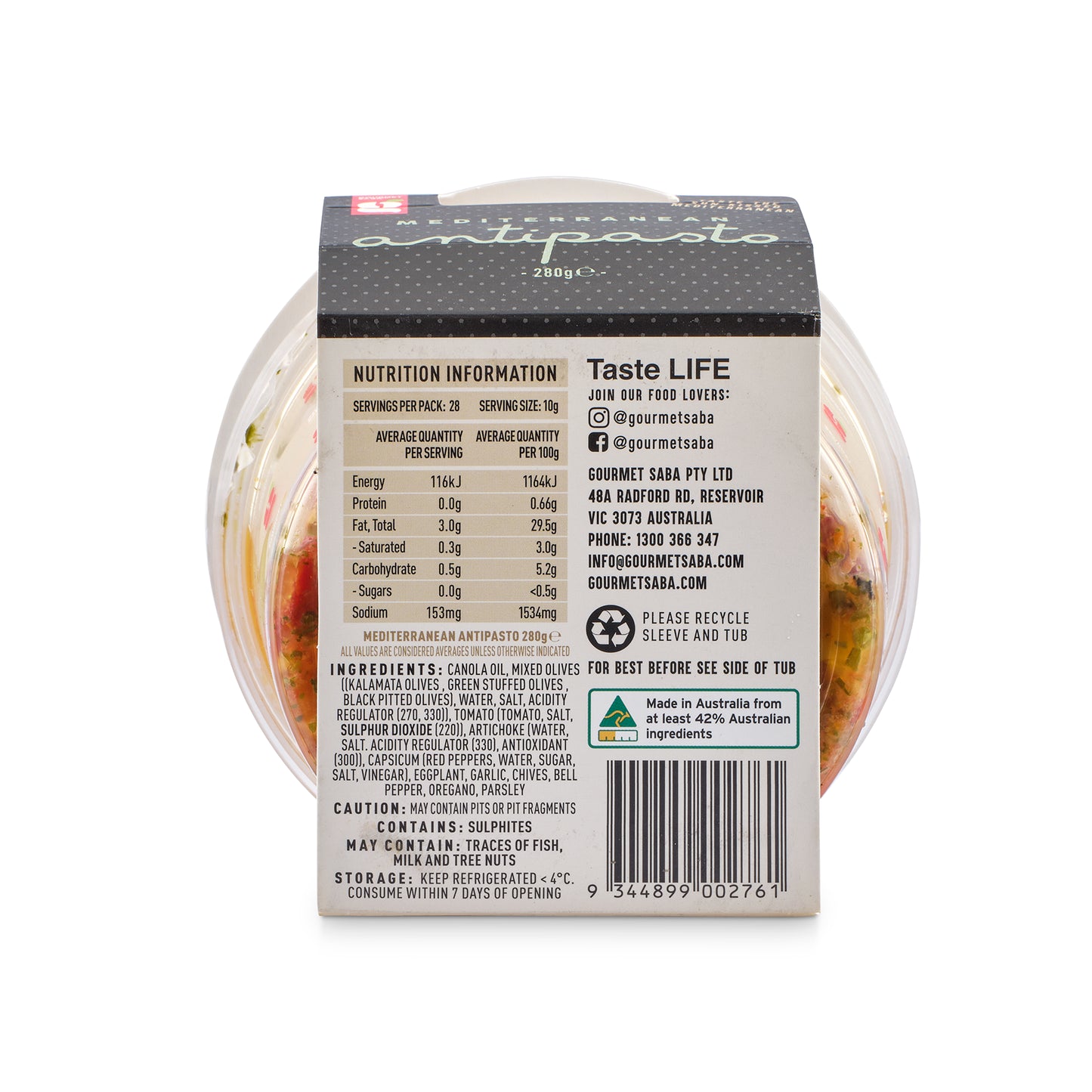 Mediterranean Antipasto 280g